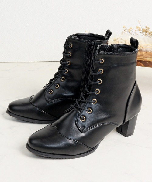 LibertyDoll(リバティードール)の「LibertyDoll/6cmチャンキーヒールウイングチップブーツ(9032)(ブーツ・レディース・ブラック/ブラック系その他/ダークブラウン・LL/S/M/L)」の10枚目の写真