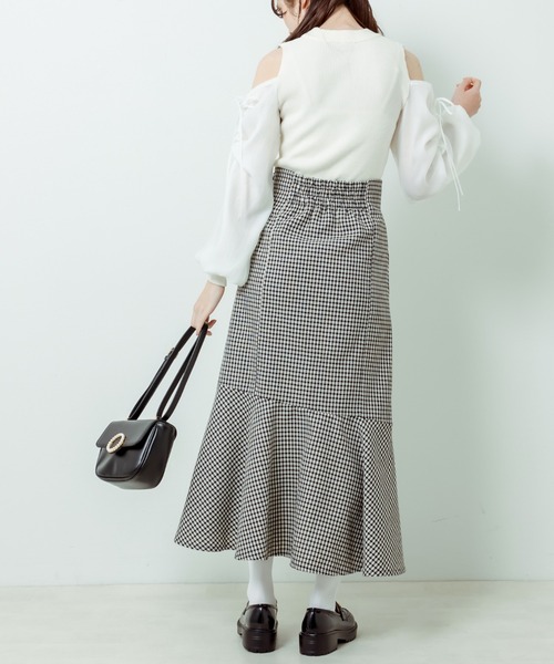 OLIVE des OLIVE(オリーブデオリーブ)の「ツイードマーメイドスカート(スカート・レディース・ワンウォッシュ/ベージュ/ブラック・FREE)」の17枚目の写真