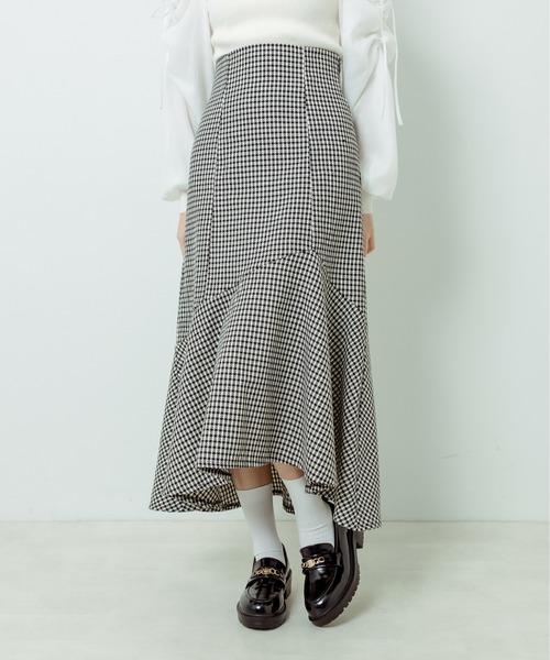 OLIVE des OLIVE(オリーブデオリーブ)の「ツイードマーメイドスカート(スカート・レディース・ワンウォッシュ/ベージュ/ブラック・FREE)」の18枚目の写真