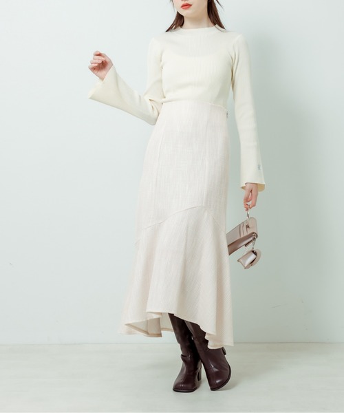 OLIVE des OLIVE(オリーブデオリーブ)の「ツイードマーメイドスカート(スカート・レディース・ワンウォッシュ/ベージュ/ブラック・FREE)」の21枚目の写真