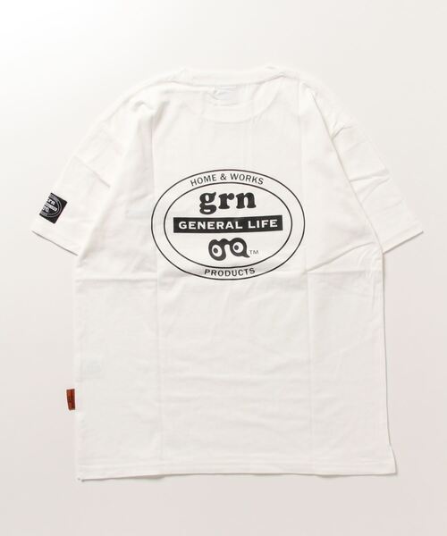 grn(ジーアールエヌ)の「【grn GENERAL LIFE/ジーアールエヌジェネラルライフ】OVAL LOGO TEE オーバルロゴ Tシャツ(Tシャツ/カットソー・メンズ・ブラック/インディゴブルー/ホワイト・M/L)」の10枚目の写真