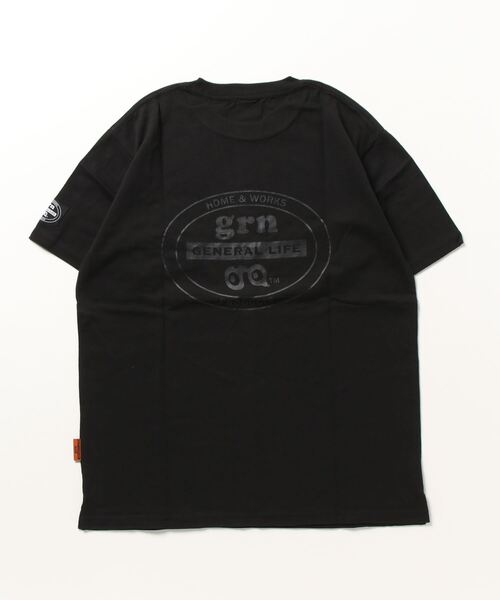 grn(ジーアールエヌ)の「【grn GENERAL LIFE/ジーアールエヌジェネラルライフ】OVAL LOGO TEE オーバルロゴ Tシャツ(Tシャツ/カットソー・メンズ・ブラック/インディゴブルー/ホワイト・M/L)」の13枚目の写真