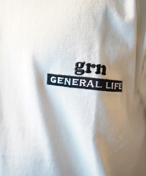 grn(ジーアールエヌ)の「【grn GENERAL LIFE/ジーアールエヌジェネラルライフ】OVAL LOGO TEE オーバルロゴ Tシャツ(Tシャツ/カットソー・メンズ・ブラック/インディゴブルー/ホワイト・M/L)」の4枚目の写真