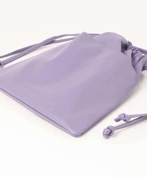 Actually（アクチュアリー）の「フェイクレザー 巾着ショルダー（ショルダーバッグ・レディース・グリーン/パープル・フリー）」の14枚目の写真