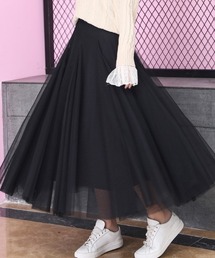 チュールロングスカート