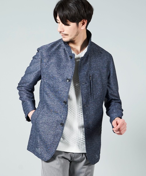 TETE HOMME（テットオム）の「カラミストレッチスタンドブルゾン（ブルゾン・メンズ・ブラック/ネイビー・LARGE）」の2枚目の写真