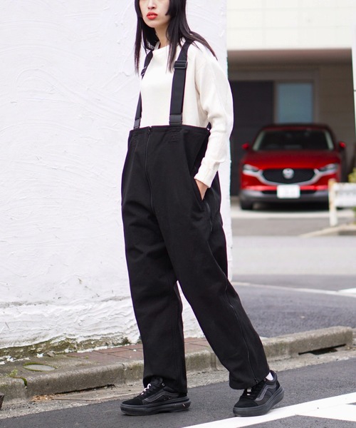 made in standard (メイドインスタンダード)の「MADE IN STANDARD / メイドインスタンダード TWILL SALOPETTE ツイルサロペット(ユニセックス)(つなぎ/オールインワン・メンズ・カーキ/ブラック・LARGE/MEDIUM/SMALL)」の2枚目の写真