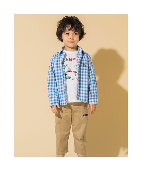 Noeil aime BeBe（ノイユエイムベベ）の「Noeil aime BeBe/キャンプ プリント 長袖 Tシャツ (80~130cm)（Tシャツ/カットソー・キッズ・ホワイト/グレー・80/110/90/100/130/120）」の5枚目の写真