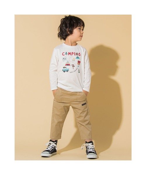 Noeil aime BeBe（ノイユエイムベベ）の「Noeil aime BeBe/キャンプ プリント 長袖 Tシャツ (80~130cm)（Tシャツ/カットソー・キッズ・ホワイト/グレー・80/110/90/100/130/120）」の12枚目の写真