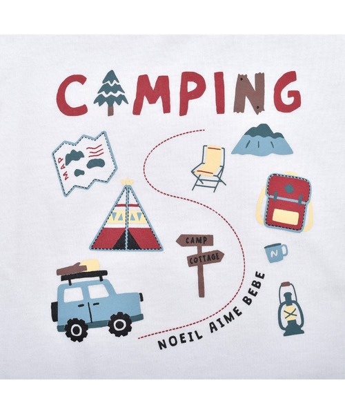Noeil aime BeBe（ノイユエイムベベ）の「Noeil aime BeBe/キャンプ プリント 長袖 Tシャツ (80~130cm)（Tシャツ/カットソー・キッズ・ホワイト/グレー・80/110/90/100/130/120）」の19枚目の写真