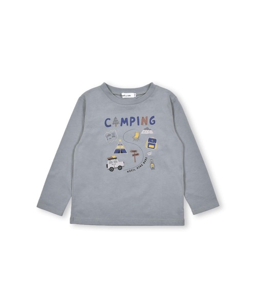 Noeil aime BeBe（ノイユエイムベベ）の「Noeil aime BeBe/キャンプ プリント 長袖 Tシャツ (80~130cm)（Tシャツ/カットソー・キッズ・ホワイト/グレー・80/110/90/100/130/120）」の11枚目の写真