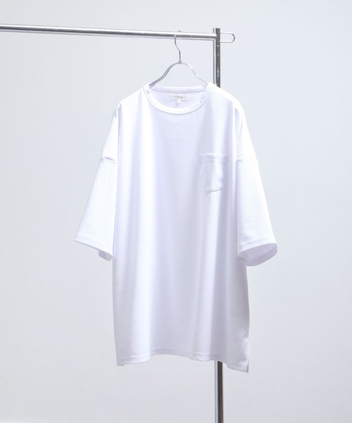 NILWAY(ニルウェイ)の「オーバーサイズクルーネックTシャツ/ポケット付き(Tシャツ/カットソー・メンズ・ホワイト/ブラウン/チャコール/ブルー/ブラック/ベージュ・MEDIUM/LARGE)」の7枚目の写真