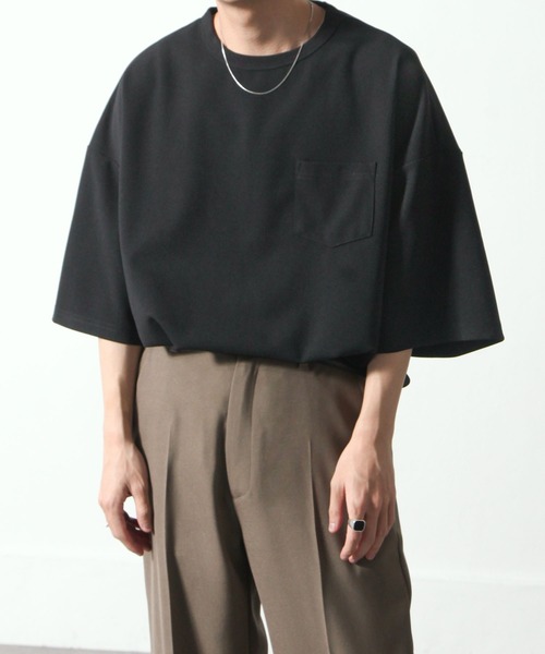 NILWAY(ニルウェイ)の「オーバーサイズクルーネックTシャツ/ポケット付き(Tシャツ/カットソー・メンズ・ホワイト/ブラウン/チャコール/ブルー/ブラック/ベージュ・MEDIUM/LARGE)」の22枚目の写真