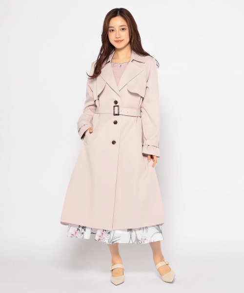 MISCH MASCH(ミッシュマッシュ)の「サイドプリーツトレンチコート(ステンカラーコート・レディース・ピンク/ネイビー/ベージュ・MEDIUM)」の22枚目の写真