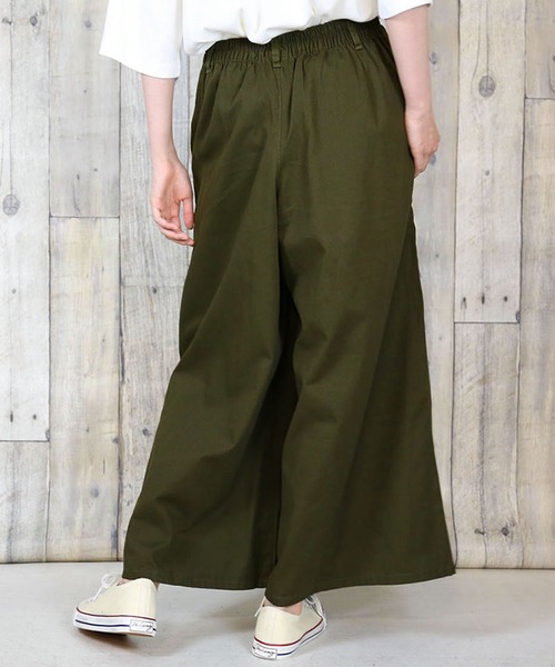 atONE(アットワン)の「atONE 超リラックス!ツイルガウチョワイドパンツ(チノパンツ・レディース・カーキ/ブラック/ベージュ・LL/4L/3L/L/M)」の8枚目の写真