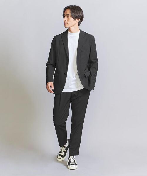 BEAUTY&YOUTH UNITED ARROWS(ビューティーアンドユースユナイテッドアローズ)の「リサイクル カルゼ 1プリーツ テーパード パンツ【セットアップ対応】(スラックス・メンズ・ブラック/オリーブ/ネイビー・S/M/XL/L)」の5枚目の写真