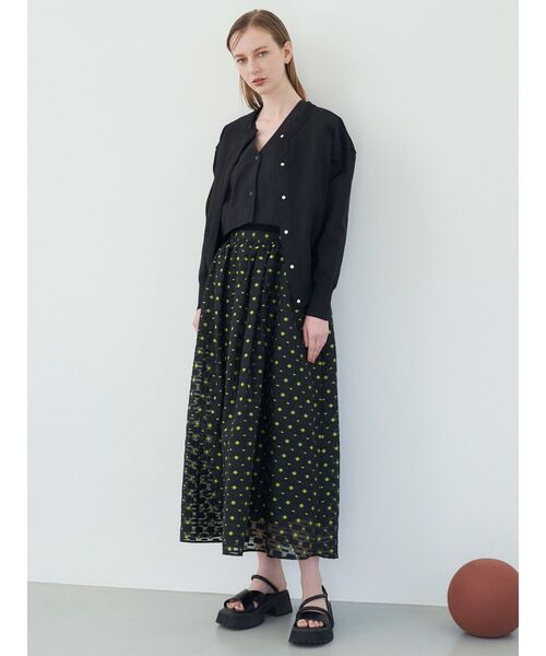 ELENDEEK（エレンディーク）の「ベーシッククルーネックカーディガン（カーディガン/ボレロ・レディース・ブラック/オフホワイト/ブルー・FREE）」の4枚目の写真