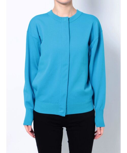 ELENDEEK（エレンディーク）の「ベーシッククルーネックカーディガン（カーディガン/ボレロ・レディース・ブラック/オフホワイト/ブルー・FREE）」の13枚目の写真