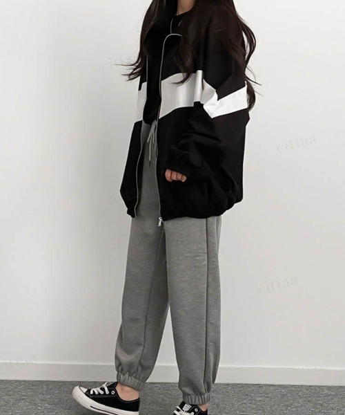 Dalfwin（ダールフィン）の「配色ななめライントラックジャケット（ブルゾン・レディース・ネイビー/カーキ/ブラック・MEDIUM/LARGE）」の14枚目の写真