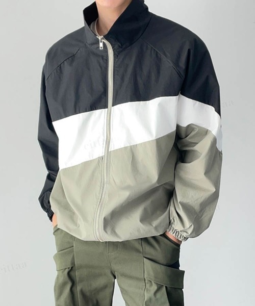 Dalfwin（ダールフィン）の「配色ななめライントラックジャケット（ブルゾン・レディース・ネイビー/カーキ/ブラック・MEDIUM/LARGE）」の16枚目の写真