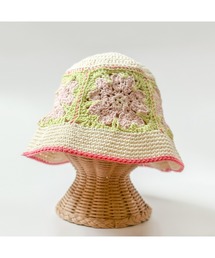 tone（トーン）の「【kotomomknit】桜模様のグラニースクエアハット/大人(MA)（ハット）」