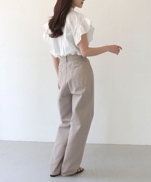 HER CLOSET(ハークローゼット)の「【shemoshelly】WEB限定フレンチフリルシャツ(シャツ/ブラウス・レディース・カーキ/モカ/オフホワイト/ブラック・M)」の9枚目の写真