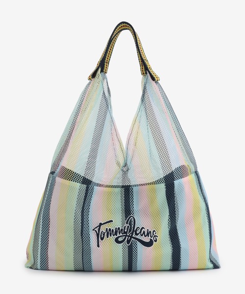 ストライプブレークメッシュトートバッグ