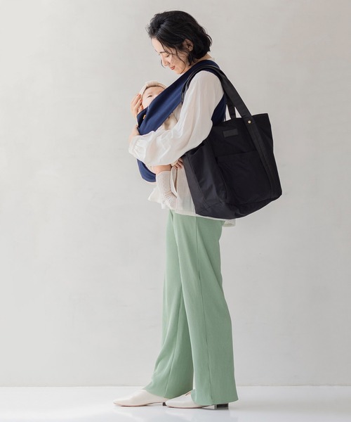 フェリシモMama（フェリシモママ）の「Ｍｏｒｅｄｄｅ　マタニティから産後も使える　ウエストクロス仕様のプリーツパンツ（マタニティウェア/グッズ・レディース・ブラック/ベージュ系その他/グリーン・MEDIUM/LARGE/X-LARGE/XX-LARGE）」の18枚目の写真