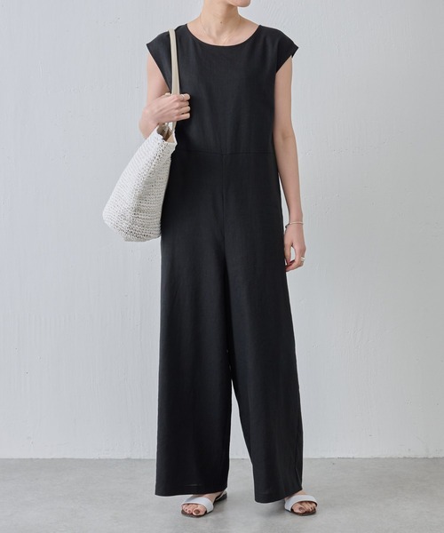 BEARDSLEY（ビアズリー）の「リネンジャンプスーツサロペット（サロペット/オーバーオール・レディース・ブラック/ベージュ・S/M）」の19枚目の写真