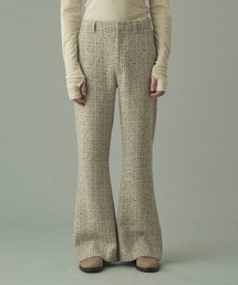 LAME TWEED FLARE PANTS