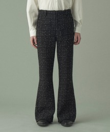 LAME TWEED FLARE PANTS