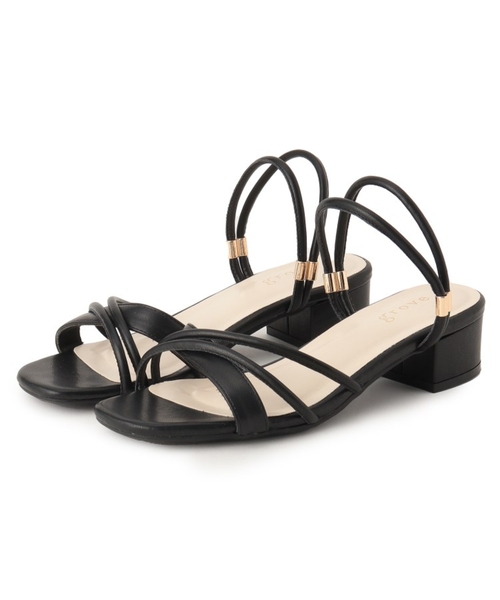 grove（グローブ）の「◆【サンダルにも!ミュールにも!嬉しい2WAY仕様!】クロスベルト2WAYサンダル（サンダル・レディース・アイボリー/ゴールド/ブラック・35/45）」の21枚目の写真