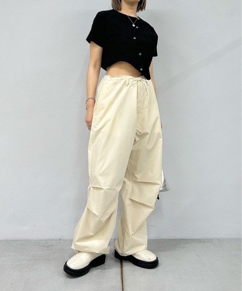 WHO'S WHO gallery(フーズフーギャラリー)の「ウェーブリブTEE(Tシャツ/カットソー・レディース・レッド/グレー/ベージュ/チャコールグレー/ブラック/ホワイト・FREE)」の9枚目の写真