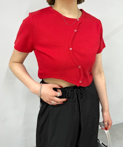 WHO'S WHO gallery(フーズフーギャラリー)の「ウェーブリブTEE(Tシャツ/カットソー・レディース・レッド/グレー/ベージュ/チャコールグレー/ブラック/ホワイト・FREE)」の15枚目の写真