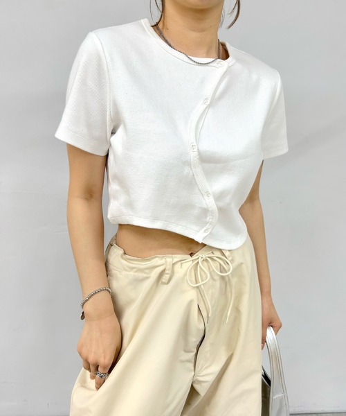 WHO'S WHO gallery(フーズフーギャラリー)の「ウェーブリブTEE(Tシャツ/カットソー・レディース・レッド/グレー/ベージュ/チャコールグレー/ブラック/ホワイト・FREE)」の19枚目の写真