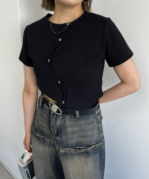 WHO'S WHO gallery(フーズフーギャラリー)の「ウェーブリブTEE(Tシャツ/カットソー・レディース・レッド/グレー/ベージュ/チャコールグレー/ブラック/ホワイト・FREE)」の20枚目の写真