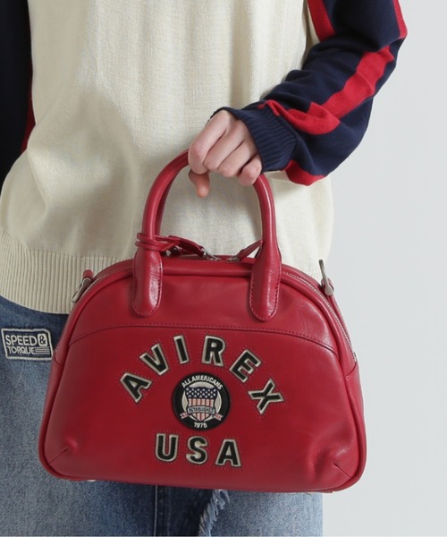直営店限定》VARSITY LEATHER MINI-BOSTON BAG/ バーシティー レザー