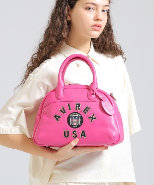 VARSITY LEATHER MINI-BOSTON BAG/ バーシティー レザー ミニ ボストン