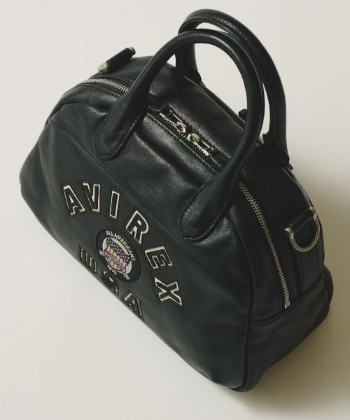 直営店限定》VARSITY LEATHER MINI-BOSTON BAG/ バーシティー レザー