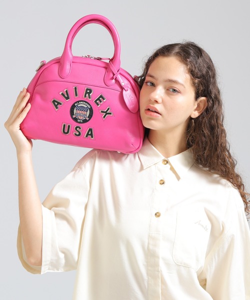 AVIREX(アヴィレックス)の「VARSITY LEATHER MINI-BOSTON BAG/ バーシティー レザー ミニ ボストンバッグ/AVX5625(ボストンバッグ・レディース・ブラック/オフホワイト/ターコイズブルー/ダークブラウン/レッド/ピンク・F)」の19枚目の写真