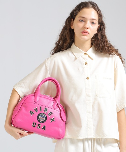 AVIREX(アヴィレックス)の「VARSITY LEATHER MINI-BOSTON BAG/ バーシティー レザー ミニ ボストンバッグ/AVX5625(ボストンバッグ・レディース・ブラック/オフホワイト/ターコイズブルー/ダークブラウン/レッド/ピンク・F)」の20枚目の写真