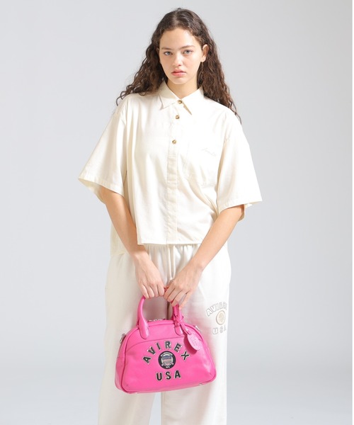 AVIREX(アヴィレックス)の「VARSITY LEATHER MINI-BOSTON BAG/ バーシティー レザー ミニ ボストンバッグ/AVX5625(ボストンバッグ・レディース・ブラック/オフホワイト/ターコイズブルー/ダークブラウン/レッド/ピンク・F)」の21枚目の写真