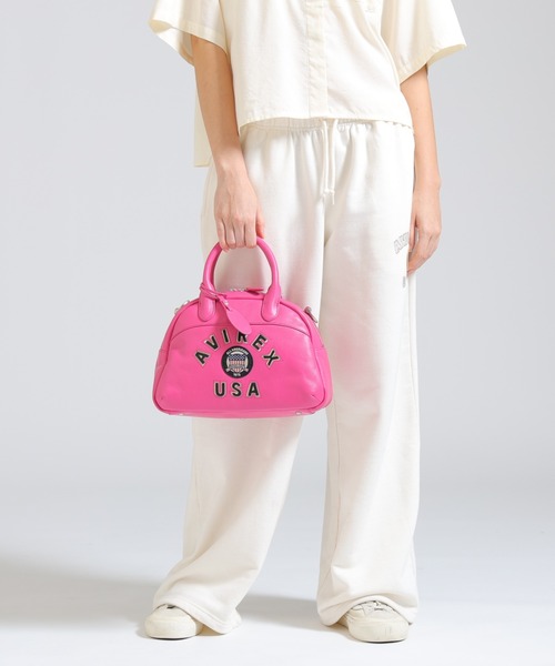 AVIREX(アヴィレックス)の「VARSITY LEATHER MINI-BOSTON BAG/ バーシティー レザー ミニ ボストンバッグ/AVX5625(ボストンバッグ・レディース・ブラック/オフホワイト/ターコイズブルー/ダークブラウン/レッド/ピンク・F)」の22枚目の写真