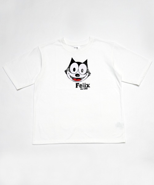 almo(アルモ)の「FELIXフェイスプリントレギュラーTシャツ/ロゴTシャツ(RO)(Tシャツ/カットソー・レディース・オフホワイト/ブラック/スミクロ・FREE)」の4枚目の写真