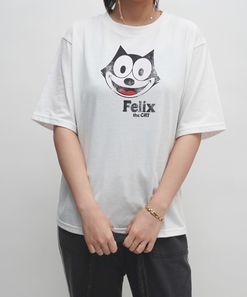 almo(アルモ)の「FELIXフェイスプリントレギュラーTシャツ/ロゴTシャツ(RO)(Tシャツ/カットソー・レディース・オフホワイト/ブラック/スミクロ・FREE)」の12枚目の写真