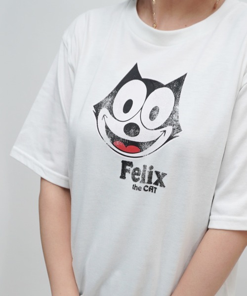 almo(アルモ)の「FELIXフェイスプリントレギュラーTシャツ/ロゴTシャツ(RO)(Tシャツ/カットソー・レディース・オフホワイト/ブラック/スミクロ・FREE)」の14枚目の写真