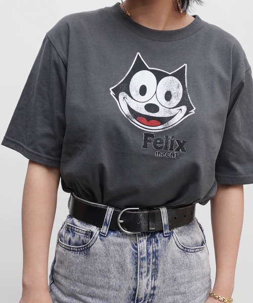 almo(アルモ)の「FELIXフェイスプリントレギュラーTシャツ/ロゴTシャツ(RO)(Tシャツ/カットソー・レディース・オフホワイト/ブラック/スミクロ・FREE)」の22枚目の写真
