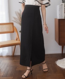 美シルエット&体型カバー フロント スリット ナロースカート