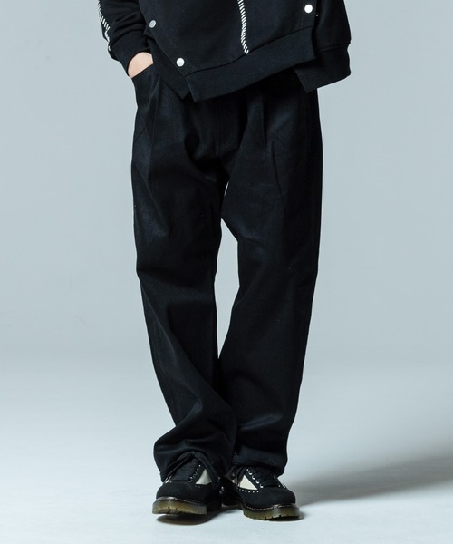 glamb（グラム）の「Overlap Waist Denim / オーバーラップウエストデニム（デニムパンツ・メンズ・インディゴブルー/ブラック・M/L/S）」の2枚目の写真