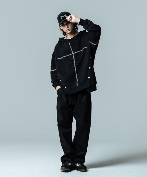 glamb（グラム）の「Overlap Waist Denim / オーバーラップウエストデニム（デニムパンツ・メンズ・インディゴブルー/ブラック・M/L/S）」の12枚目の写真